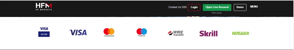 HFM withdraw and deposit