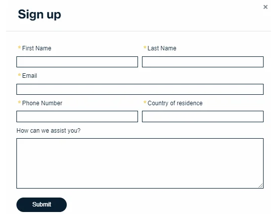 Open an Invast Global account form