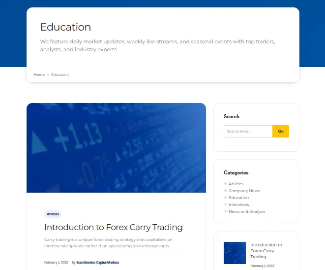 SCANDINAVIAN CAPITAL MARKETS Education