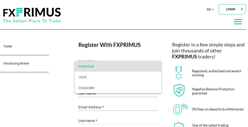 fxprimus open Account