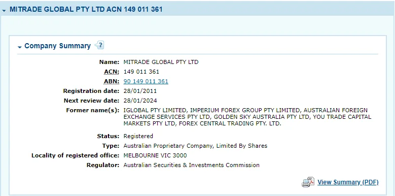 mitrade license