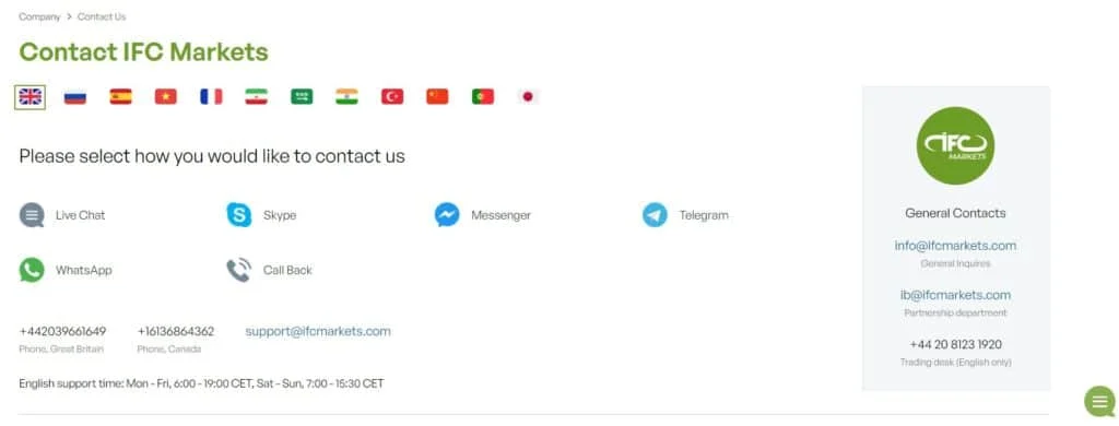 ifcm خدمة العملاء