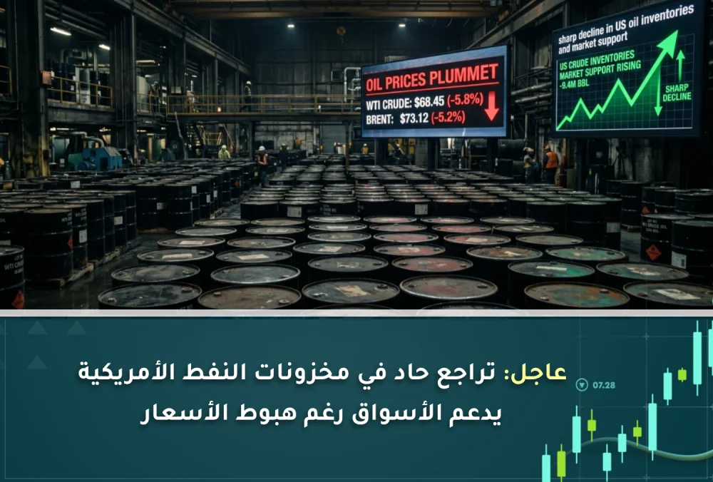 عاجل تراجع حاد في مخزونات النفط الأمريكية يدعم الأسواق رغم هبوط الأسعار (2)