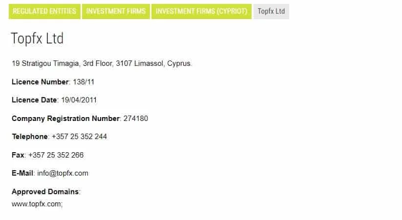 licence TopFx