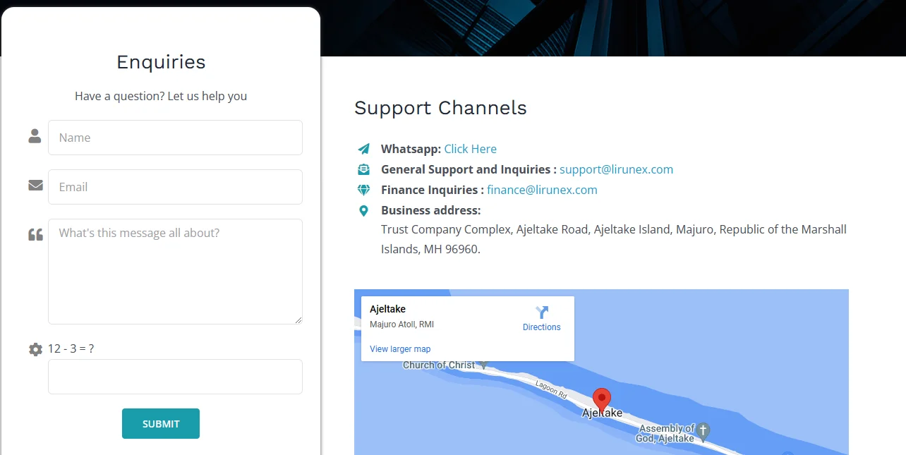 lirunex Customer service