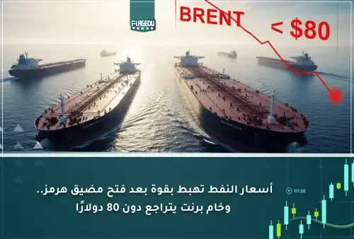 أسعار النفط تهبط بقوة بعد فتح مضيق هرمز.. وخام برنت يتراجع دون 80 دولارًا