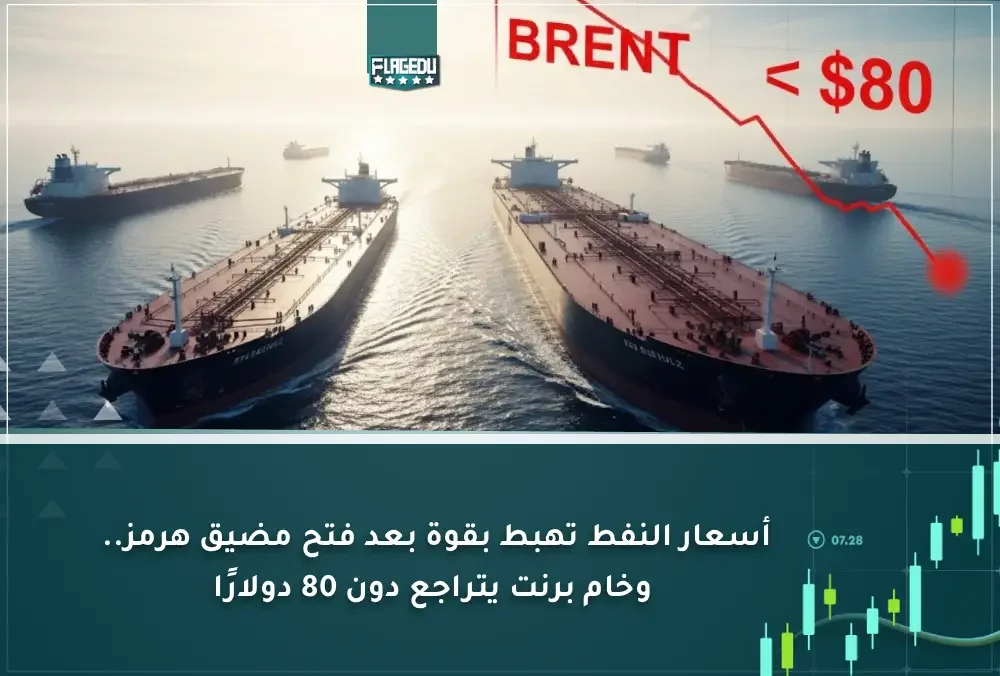 أسعار النفط تهبط بقوة بعد فتح مضيق هرمز.. وخام برنت يتراجع دون 80 دولارًا -
